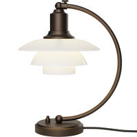 PH 2/2 Luna Bordlampe Aged Brass / Opalglass