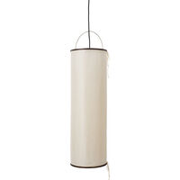 Silk Lantern Pendel Natural White Silk / Sort