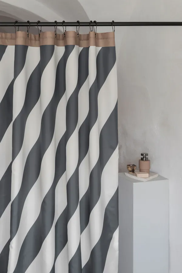 Diagonal Dusjforheng 150x200 cm Mørkegrå
