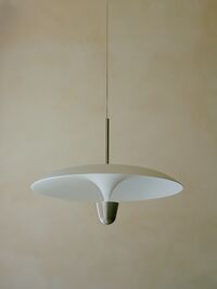 Kantarell Pendel 55 cm Aluminium / Vit