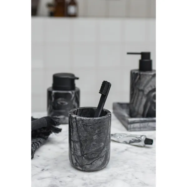 Marble Tandborsthållare Svart/Grå