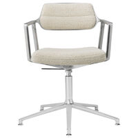 453+ Swivel Chair Polished Aluminium / Wavy Off-white