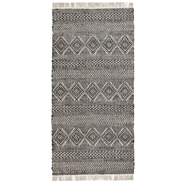 Ethnic Matto 90x200 cm Musta/Luonnonvärinen