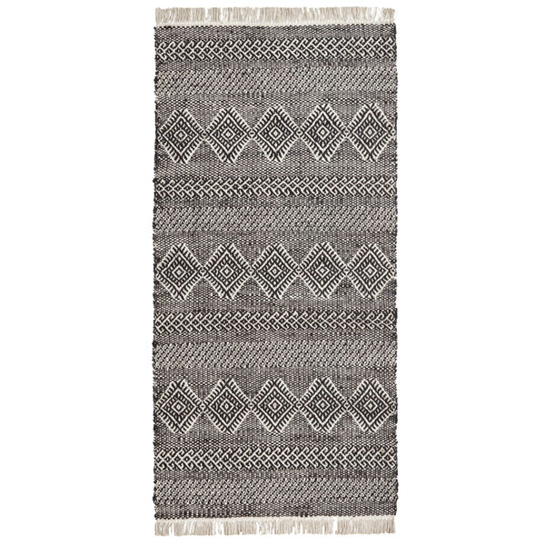 Ethnic Matto 90x200 cm Musta/Luonnonvärinen