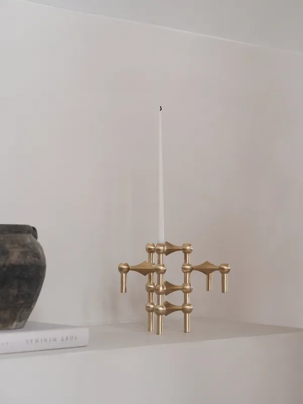 Nagel Lysestage Børstet Messing