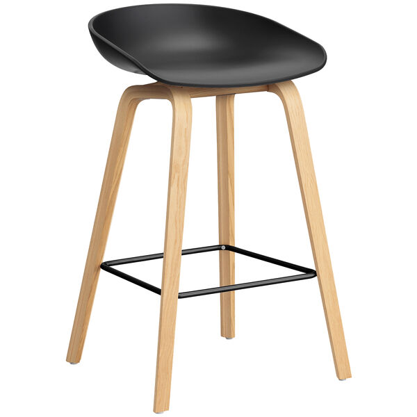 AAS 32 2.0 Barstol 65 cm Lakeret Eg / Sort/Sort