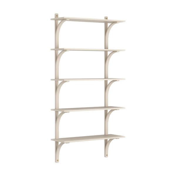 Levi Wall Shelf 90 cm Big Brass / White Pigmented Ash