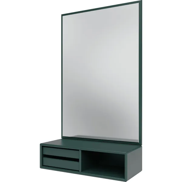 Glance Väggspegel Med Hylla Black Jade
