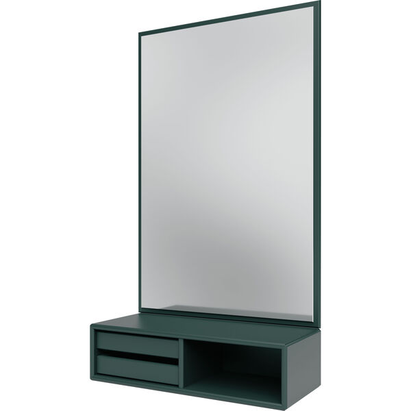Glance Veggspeil Med Hylle Black Jade