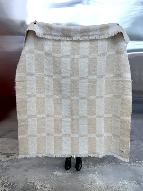 Hallin Pledd Mohair 130x170 cm Beige / Off-white