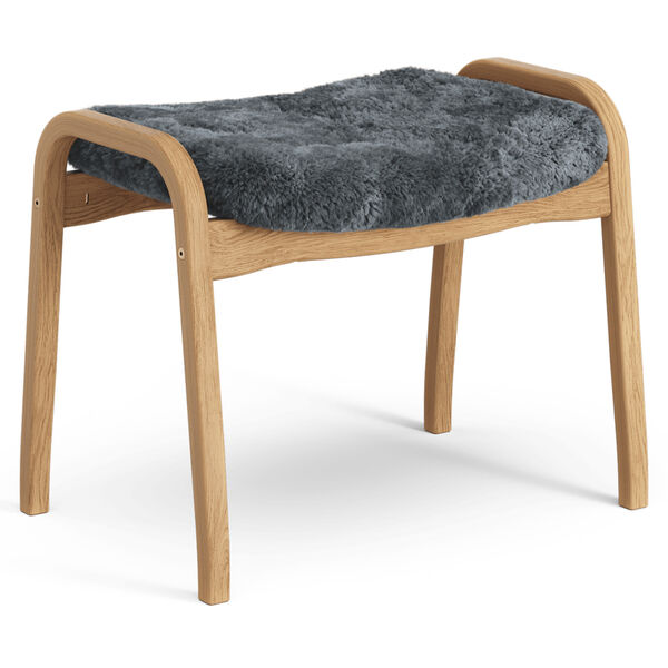 Lamino Fotskammel Saueskinn/Oljet Eik Charcoal