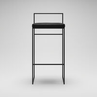 Barstol med Rygstøtte 90 cm Sort / Sort Fløjl