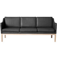 J182 3-Seter Sofa Zea Skinn Sort