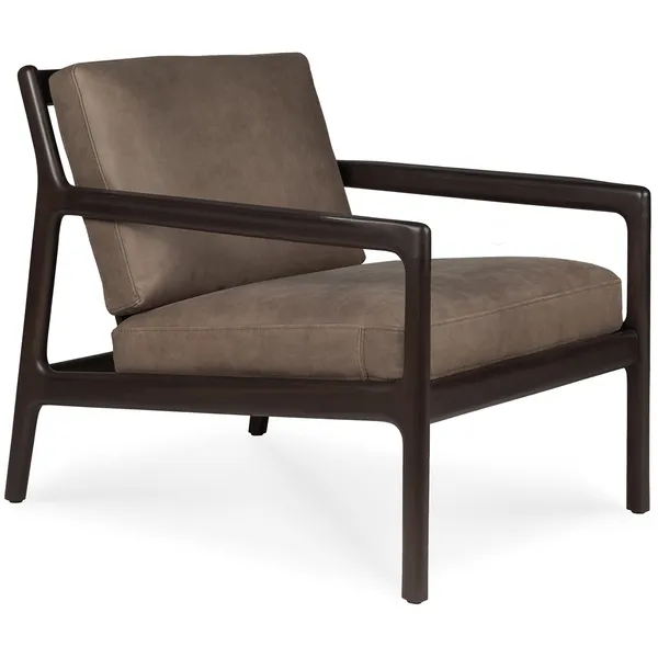 Jack Loungefåtölj Mahogny / Mörkbrun Läder