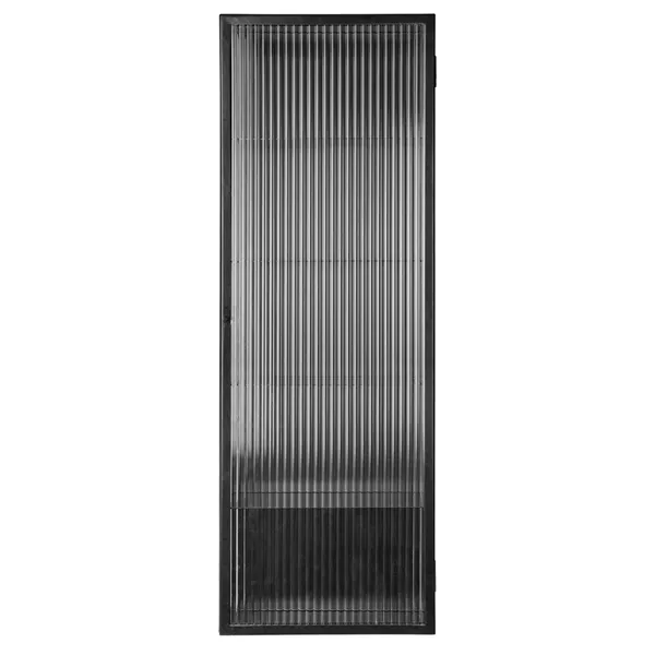 Haze Vægskab Ribbet Glas 35x100 cm Sort