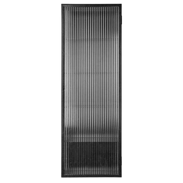 Haze Vægskab Ribbet Glas 35x100 cm Sort