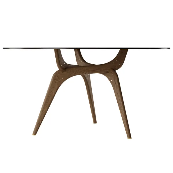 Triiio Spisebord Ø135 cm Røkt Eik / Bronseglass
