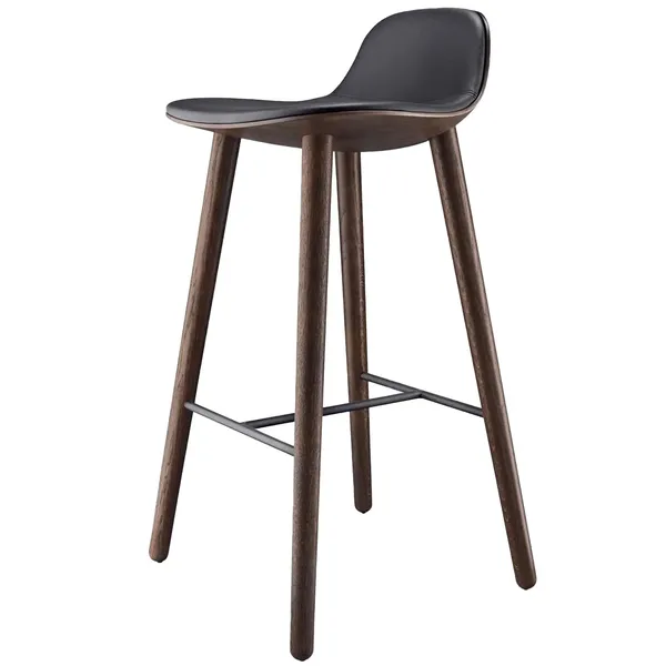 Yuuga Barstol H75 cm Røget Eg/Sort