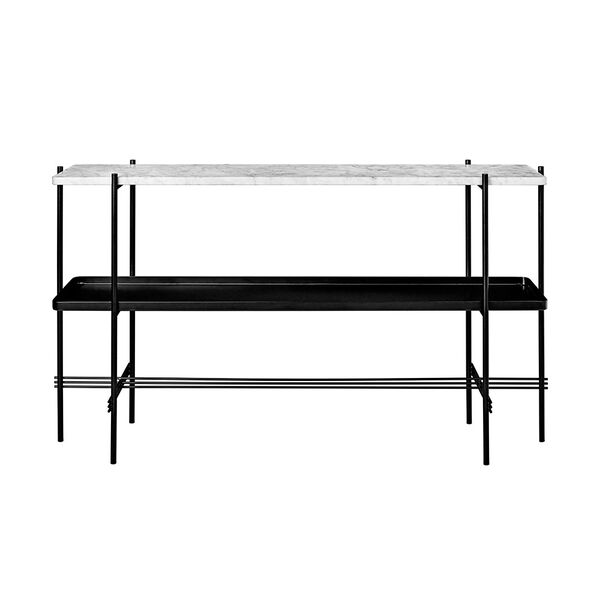 Ts Console 2 Hyllor Svart/Vit Marmor