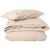 Pinstriped Sengesæt 150x210 + 50x60 cm Beige / Brunt