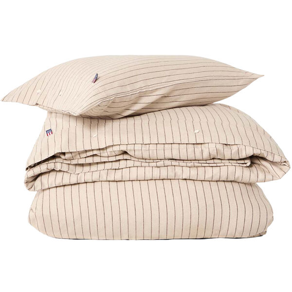Pinstriped Bäddset 150x210 + 50x60 cm Beige / Brun