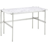 TS Skrivebord 60x120 cm Poleret Stål / Hvidt Carrara marmor