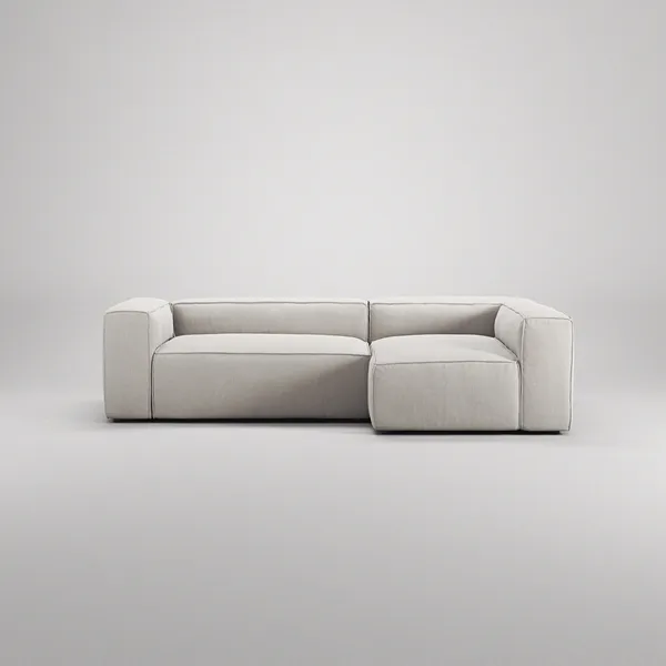 Grand 3-Sitssoffa Divan Höger Minetyg Moon White