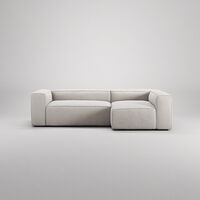 Grand 3-Sitssoffa Divan Höger Minetyg Moon White