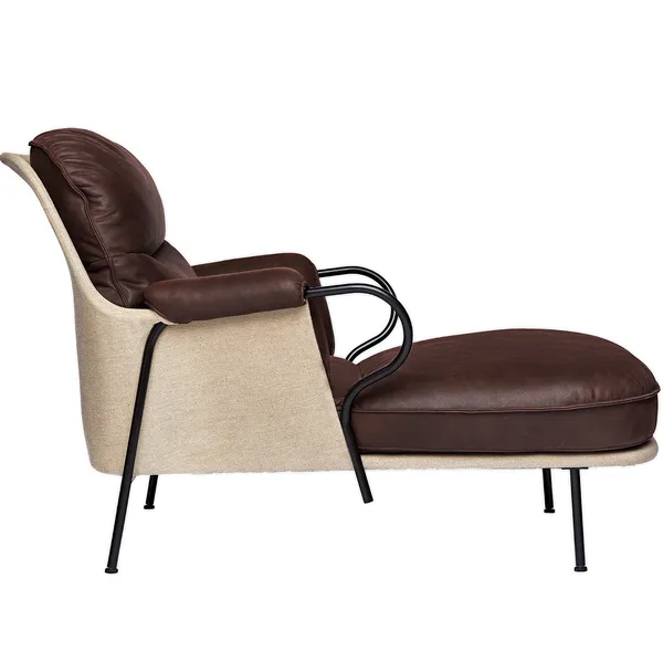 Lyra Chaise Longue Vintage Dark Chocolate