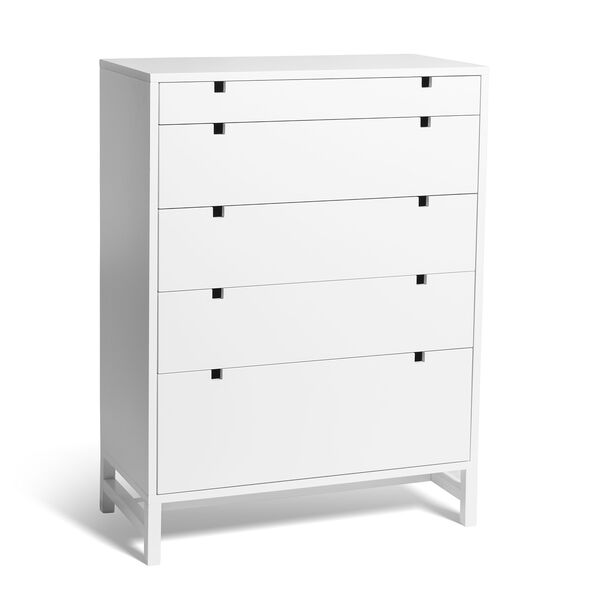 Falsterbo Lipasto Viisi Laatikkoa 80x40x108 cm Valkoinen