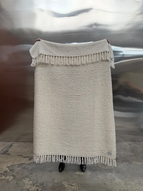 Janzen Wool Plaid Bouclé 130x170 cm Off-white