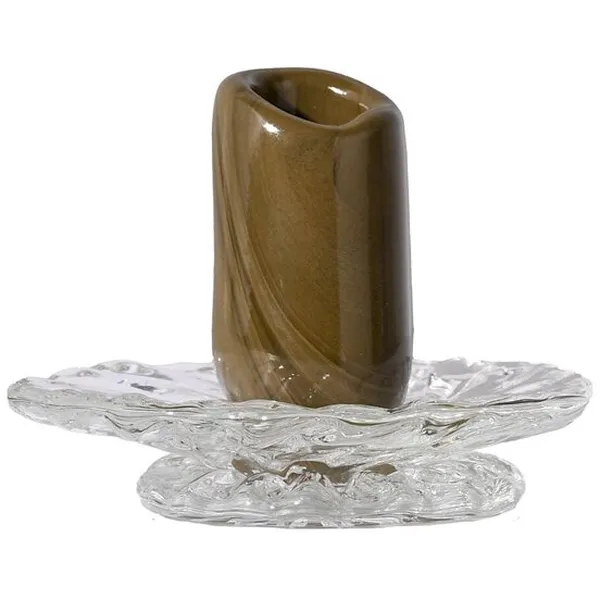 Lara Candlestick Kynttilänjalka 9 cm Vihreä / Kirkas