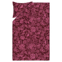 Tiara Sateen Bäddset 150x210 + 50x60 cm Rosa/Vinröd