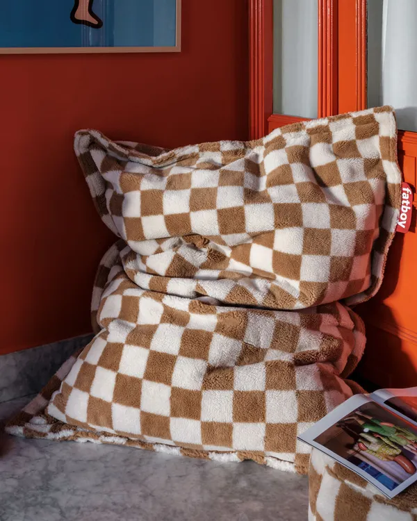 Original Slim Teddy Chess Bean Bag Almond Creme