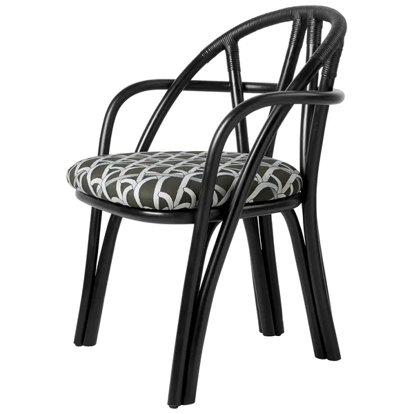 Bistra Spisestol Med Armlener Ebony / Reales Pattern 003