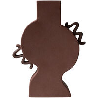 Flat Vase Stor Brun