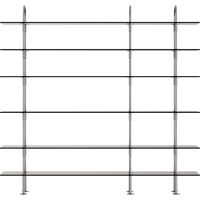Keen Hyldesystem Med 6 Hylder 208 cm Satinpoleret Rustfrit stål / Tonet Glas