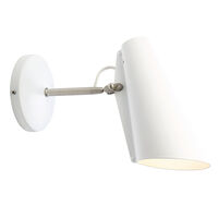 Birdy Vegglampe Kort Arm Hvit/Metallic