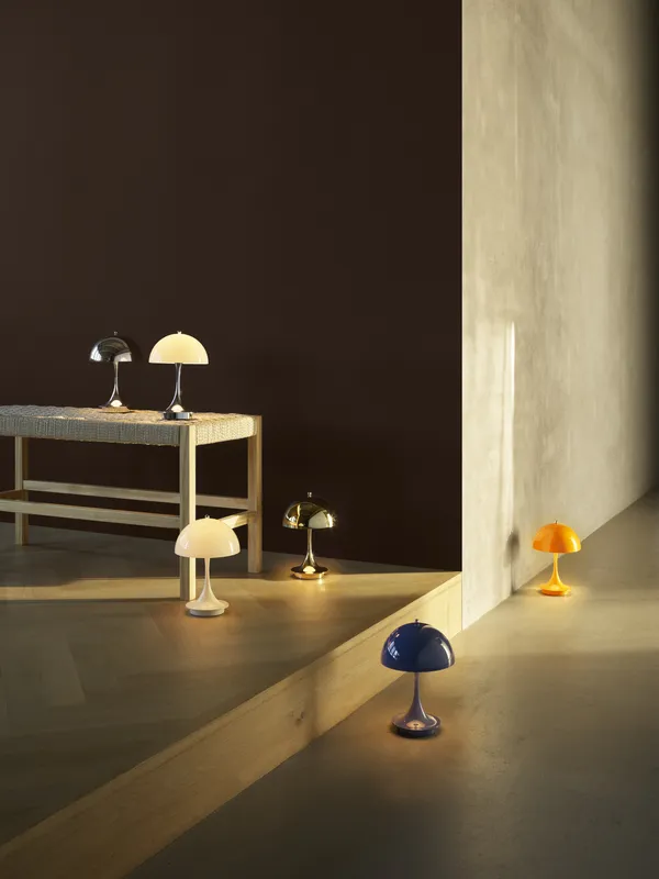 Panthella 160 Bordlampe Bærbar V3 Krom