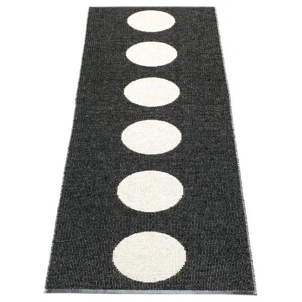 Vera Tæppe Sort / Vanilje 70x300 cm