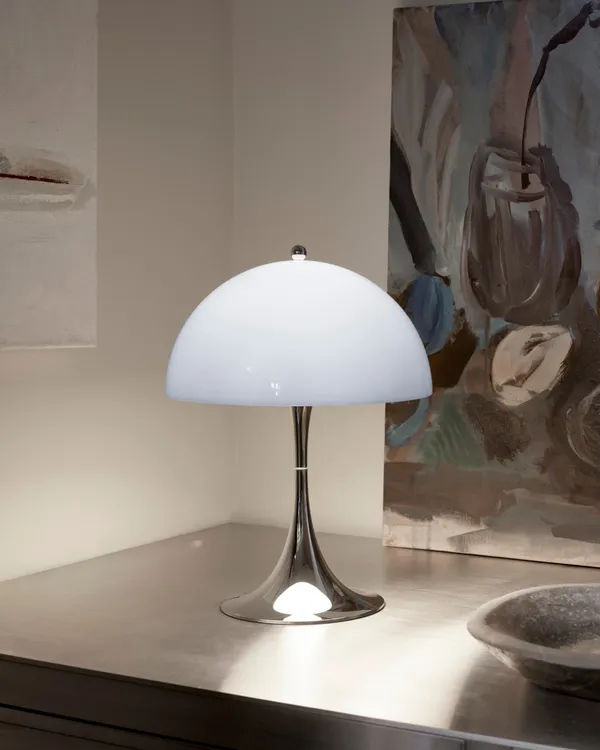 Panthella 250 Bordlampe Bærbar Krom / Opal Blue