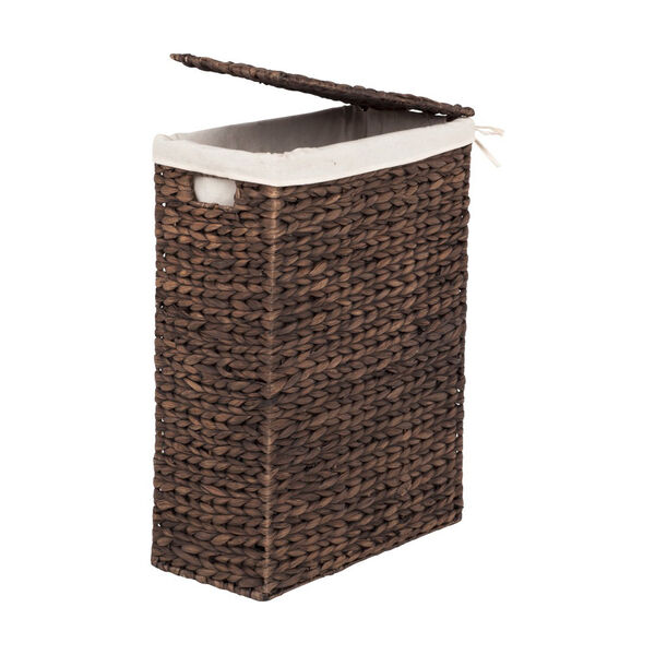 Water Hyacinth Fishbone Rectangular Vasketøjskurv Brun