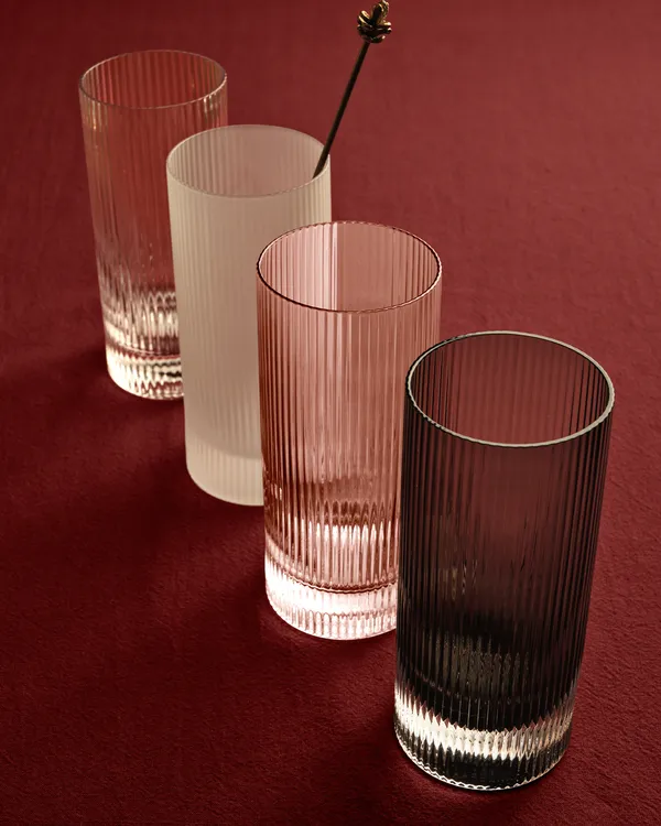 Ripple Highball-Glass 2-pk Blush