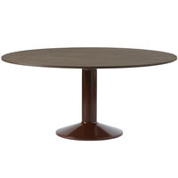 Midst Spisebord Ø160 cm Mørkoljet Eik / Mørkerød