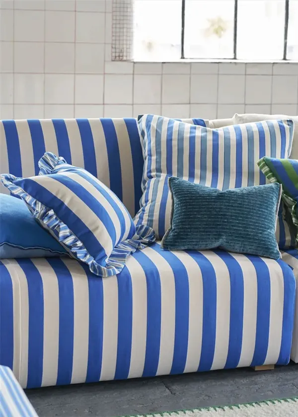 Berkeley Stripe Kudde 43x43 cm Cobalt