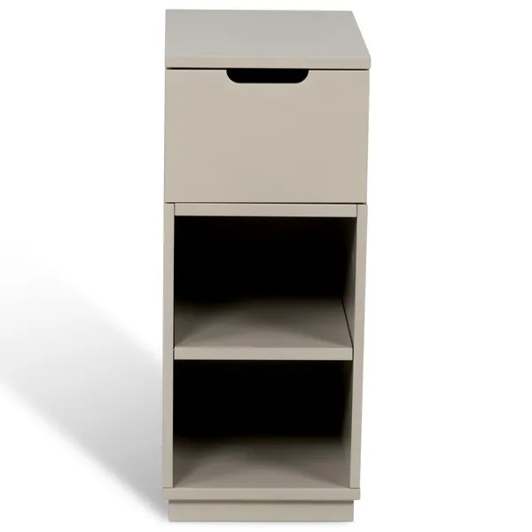 Aoko Bedside Table High 1 Drawer White Nattbord Hvit 1 Skuffer