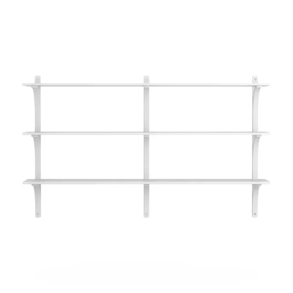 Levi Wall Shelf 180 cm Medium Aluminium / White Stained Ash