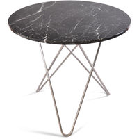 O Dining Table Spisebord Ø100 cm Stål/Sort Marmor