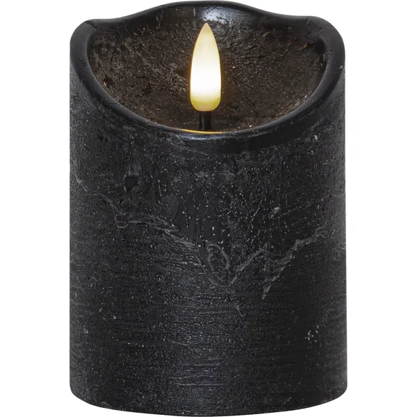 Flamme Rustic LED Blockljus Svart 15 cm