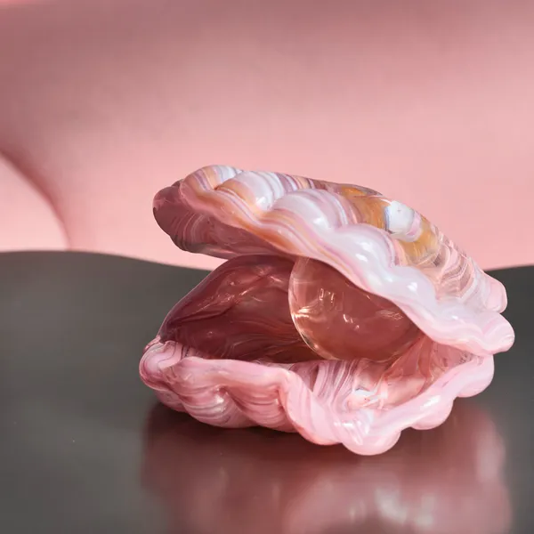 Mother of Pearl Konstglas Rosa